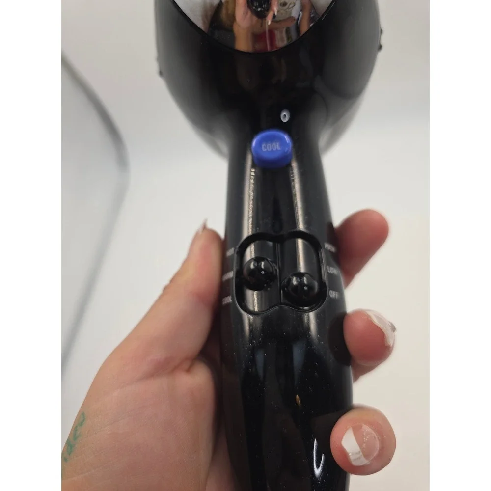 Conair 1875 Watt Hair Dryer Black Chrome Model 256X Heat Speed Settings
